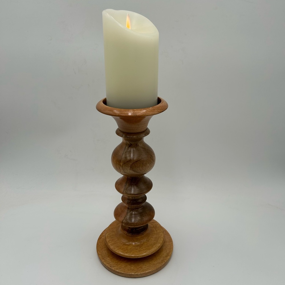 Pottery Barn Wooden Pillar Holder